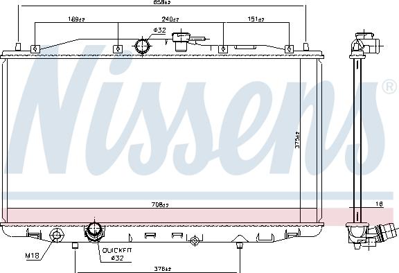 Nissens 68604 - Радиатор, охлаждение двигателя autospares.lv