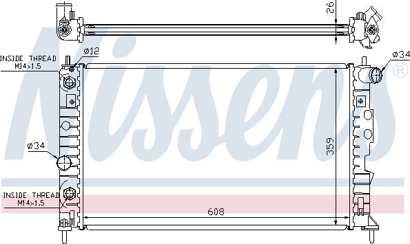 Nissens 68003A - Радиатор, охлаждение двигателя autospares.lv