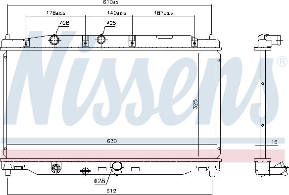 Nissens 681409 - Радиатор, охлаждение двигателя autospares.lv