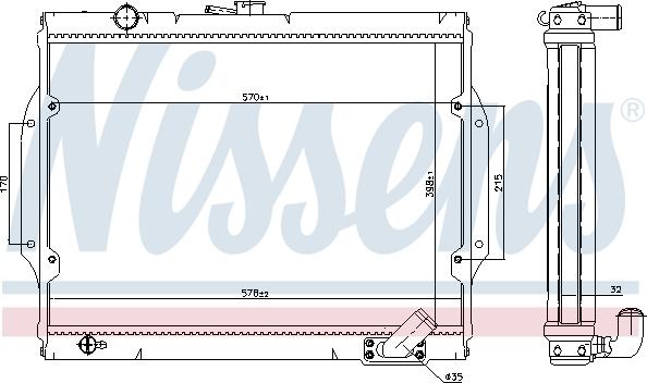 Nissens 68156 - Радиатор, охлаждение двигателя autospares.lv