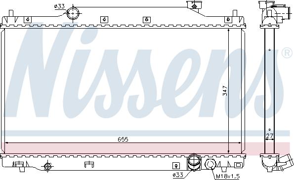 Nissens 68114 - Радиатор, охлаждение двигателя autospares.lv