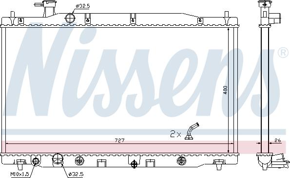 Nissens 681372 - Радиатор, охлаждение двигателя autospares.lv