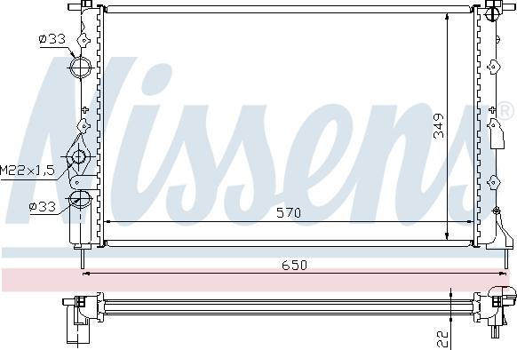 Nissens 693356 - Радиатор, охлаждение двигателя autospares.lv