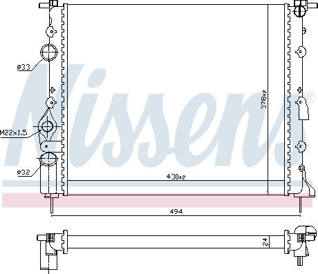 Nissens 693634 - Радиатор, охлаждение двигателя autospares.lv