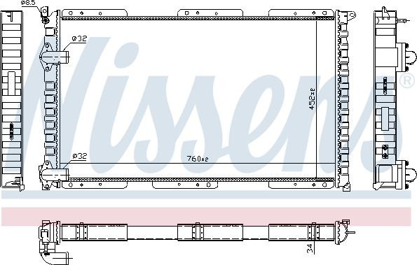 Nissens 695746 - Радиатор, охлаждение двигателя autospares.lv