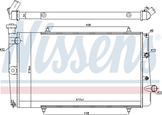 Nissens 634811 - Радиатор, охлаждение двигателя autospares.lv