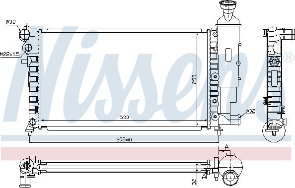 Nissens 63521A - Радиатор, охлаждение двигателя autospares.lv