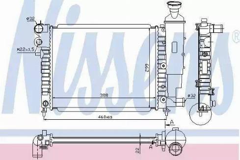 Nissens 63522A - Радиатор, охлаждение двигателя autospares.lv