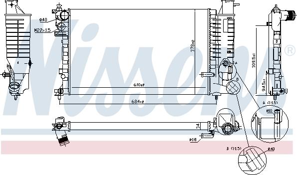 Nissens 695946 - Радиатор, охлаждение двигателя autospares.lv