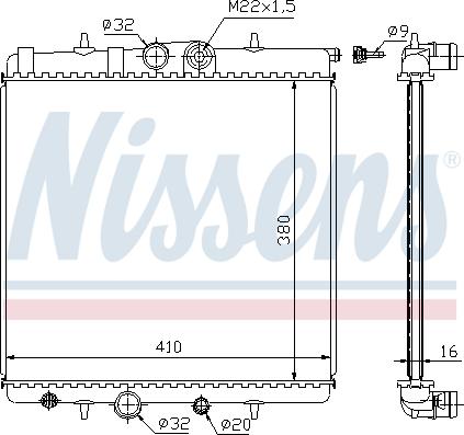 Nissens 696396 - Радиатор, охлаждение двигателя autospares.lv