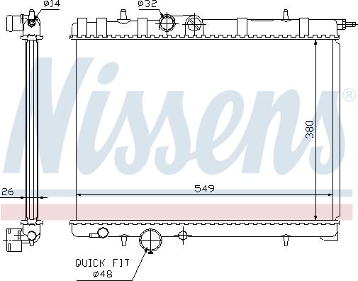 Nissens 63697 - Радиатор, охлаждение двигателя autospares.lv