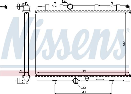 Nissens 63606A - Радиатор, охлаждение двигателя autospares.lv