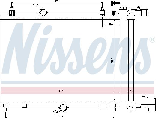 Nissens 636009 - Радиатор, охлаждение двигателя autospares.lv