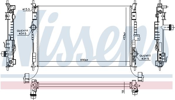 Nissens 694010 - Радиатор, охлаждение двигателя autospares.lv