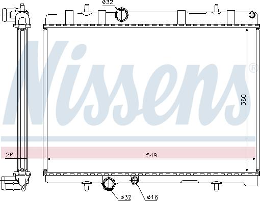 Nissens 63608A - Радиатор, охлаждение двигателя autospares.lv