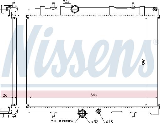 Nissens 63607A - Радиатор, охлаждение двигателя autospares.lv