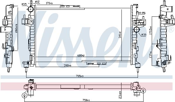 Nissens 63094 - Радиатор, охлаждение двигателя autospares.lv