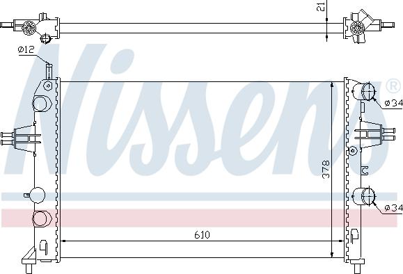 Nissens 693336 - Радиатор, охлаждение двигателя autospares.lv