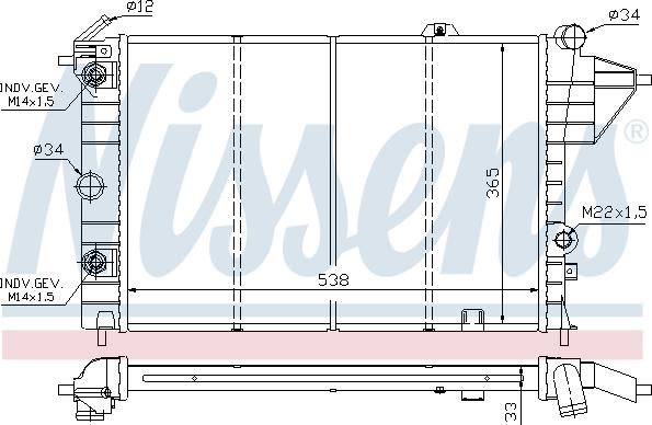 Nissens 692722 - Радиатор, охлаждение двигателя autospares.lv