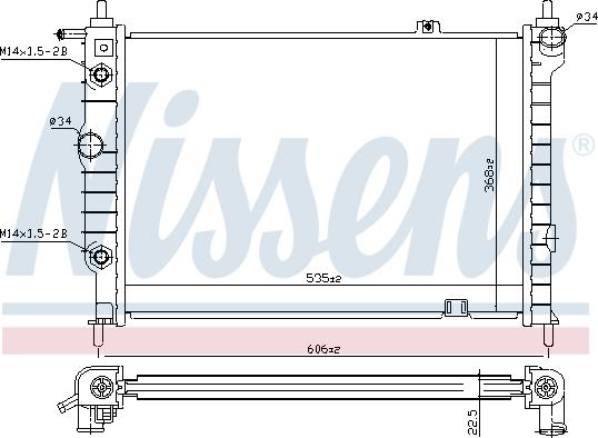 Nissens 63061 - Радиатор, охлаждение двигателя autospares.lv