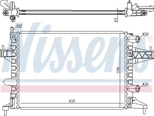 Nissens 690459 - Радиатор, охлаждение двигателя autospares.lv