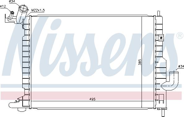 Nissens 63082 - Радиатор, охлаждение двигателя autospares.lv