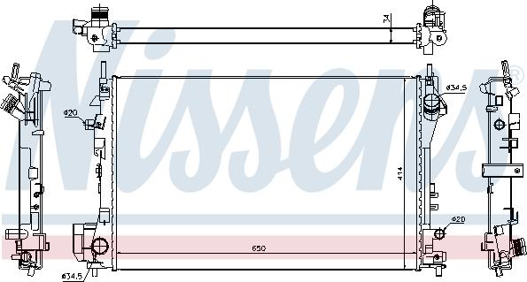 Nissens 630742 - Радиатор, охлаждение двигателя autospares.lv