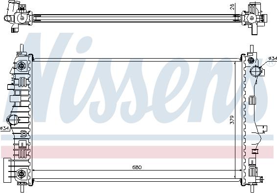 Nissens 630715 - Радиатор, охлаждение двигателя autospares.lv