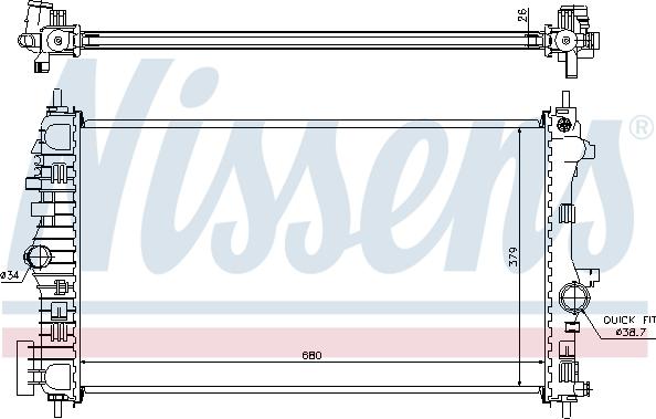 Nissens 630716 - Радиатор, охлаждение двигателя autospares.lv