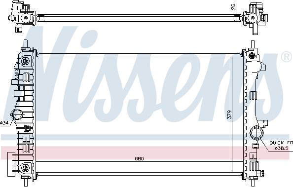 Nissens 630717 - Радиатор, охлаждение двигателя autospares.lv