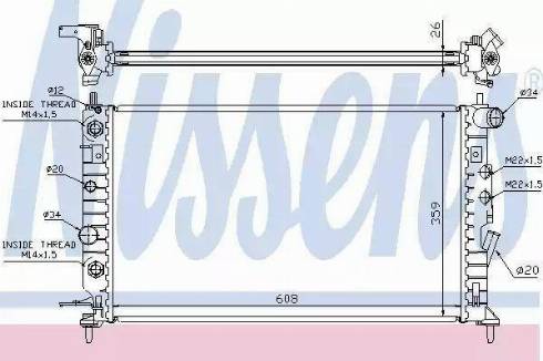 Nissens 63078A - Радиатор, охлаждение двигателя autospares.lv