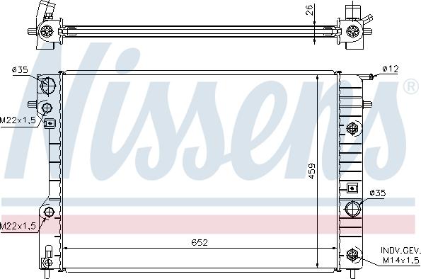 Nissens 63072A - Радиатор, охлаждение двигателя autospares.lv