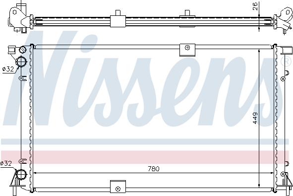 Nissens 63818A - Радиатор, охлаждение двигателя autospares.lv