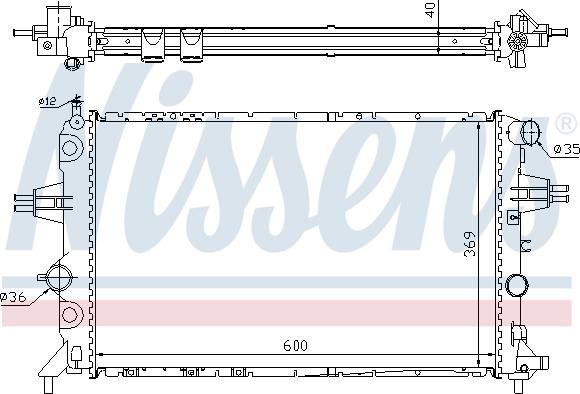 Nissens 63249A - Радиатор, охлаждение двигателя autospares.lv