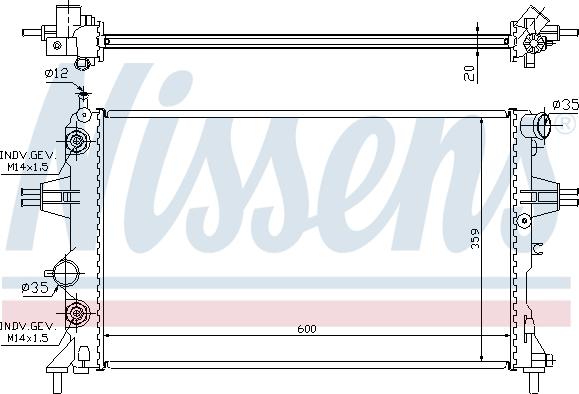 Nissens 632461 - Радиатор, охлаждение двигателя autospares.lv