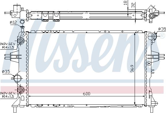 Nissens 694168 - Радиатор, охлаждение двигателя autospares.lv