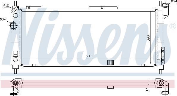 Nissens 697052 - Радиатор, охлаждение двигателя autospares.lv