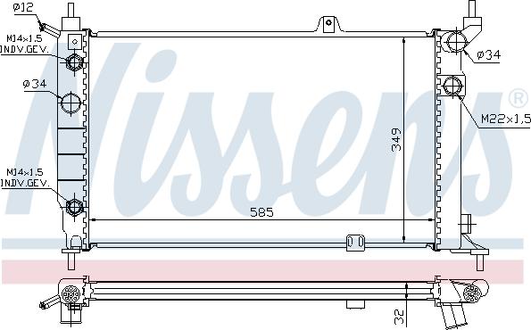 Nissens 690219 - Радиатор, охлаждение двигателя autospares.lv