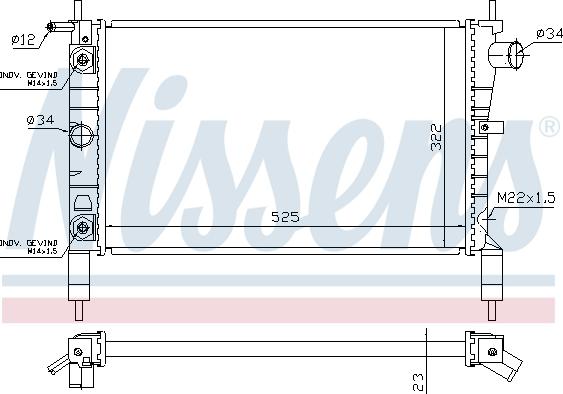 Nissens 697234 - Радиатор, охлаждение двигателя autospares.lv