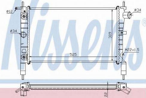 Nissens 63283A - Радиатор, охлаждение двигателя autospares.lv