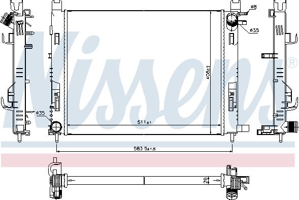 Nissens 637624 - Радиатор, охлаждение двигателя autospares.lv