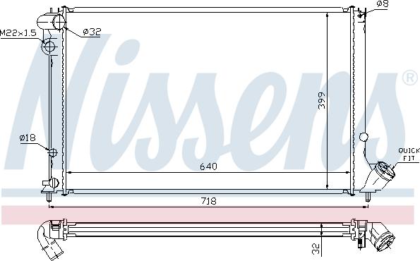 Nissens 692050 - Радиатор, охлаждение двигателя autospares.lv