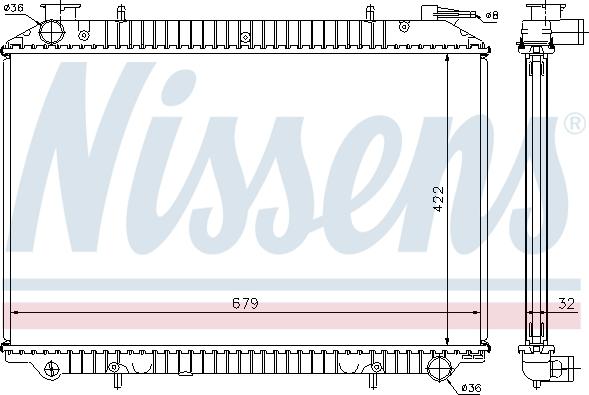 Nissens 62908A - Радиатор, охлаждение двигателя autospares.lv