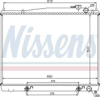 Nissens 62916 - Радиатор, охлаждение двигателя autospares.lv