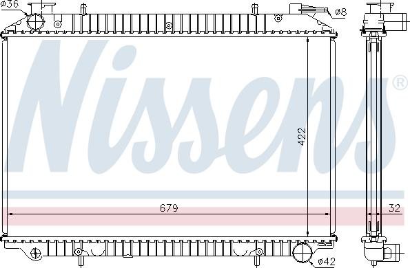 Nissens 62976A - Радиатор, охлаждение двигателя autospares.lv