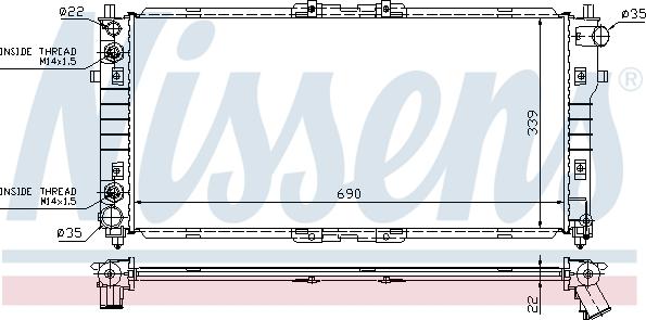 Nissens 62486A - Радиатор, охлаждение двигателя autospares.lv