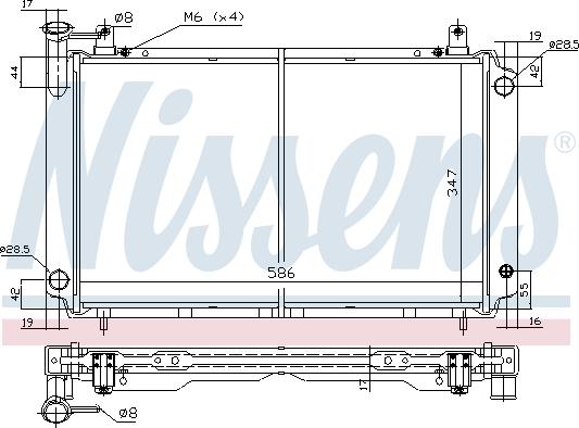 Nissens 62423 - Радиатор, охлаждение двигателя autospares.lv