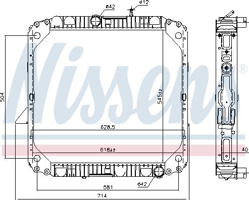 Nissens 62563 - Радиатор, охлаждение двигателя autospares.lv