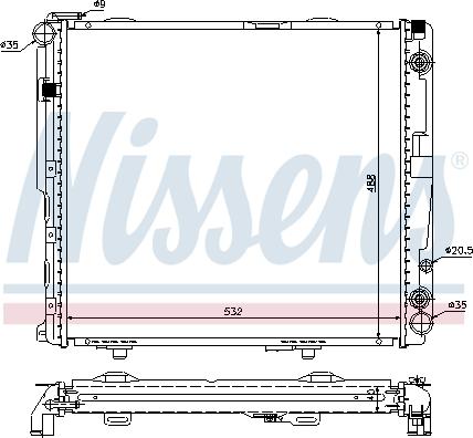 Nissens 62699A - Радиатор, охлаждение двигателя autospares.lv