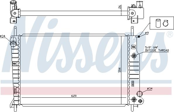 Nissens 62050 - Радиатор, охлаждение двигателя autospares.lv